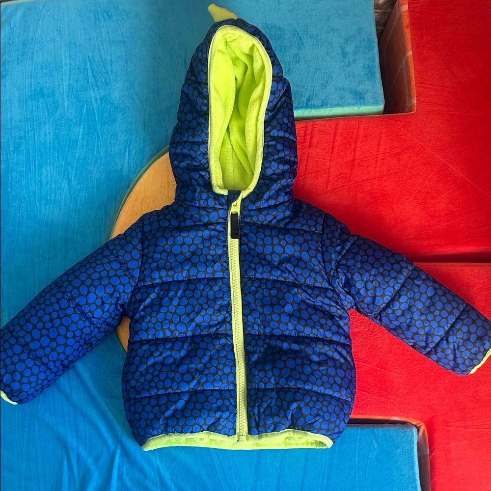 Falls Creek Kids Blue and Neon Green Jacket